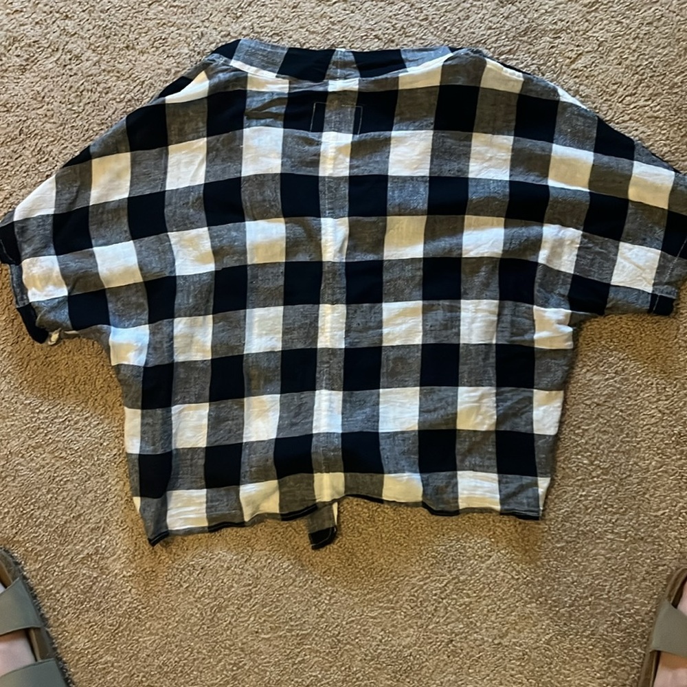 Rails Black Buffalo Check Crop Top Size Small - image 3